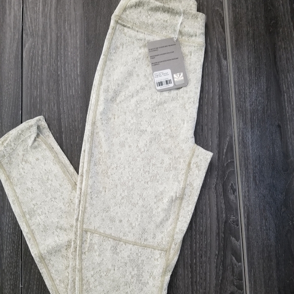 Gymshark Fleur Textured  Leggings Khaki Marl - Picture 2 of 3
